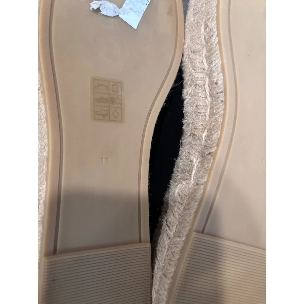 Tory Burch Ines Black Suede Logo Espadrille Flat Preppy Coastal Old Money 11